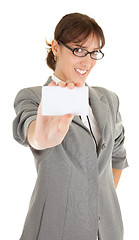 Image showing young girl in office clouses