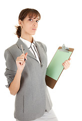 Image showing young girl in office clouses