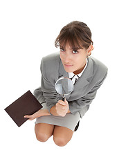 Image showing young girl in office clouses