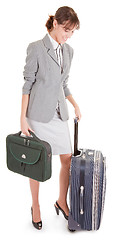 Image showing woman  with a luggage