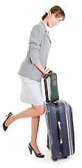 Image showing woman  with a luggage