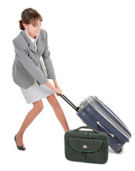 Image showing woman  with a luggage