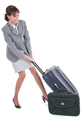 Image showing woman  with a luggage