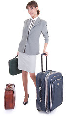 Image showing woman  with a luggage