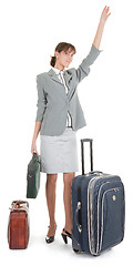 Image showing woman  with a luggage