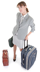 Image showing woman  with a luggage