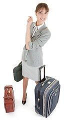 Image showing woman  with a luggage