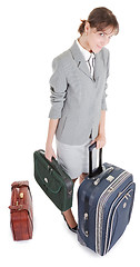 Image showing woman  with a luggage