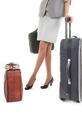 Image showing woman  with a luggage