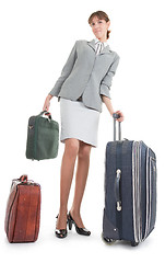 Image showing woman  with a luggage