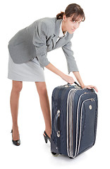 Image showing woman  with a luggage