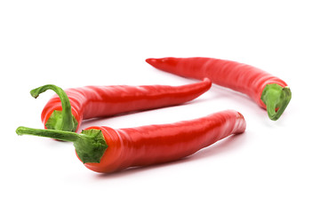 Image showing three red chili peppers