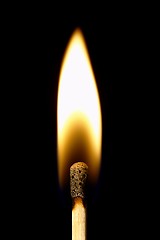 Image showing Burning matchstick vertical composition