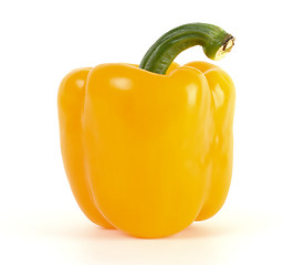 Image showing Single yellow bell pepper