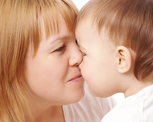 Image showing Happy mother and child looking at each other