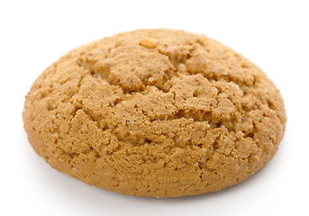 Image showing Single yellow cookie on white background