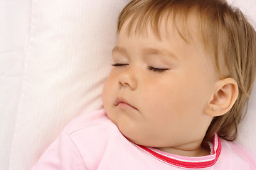 Image showing Closeup of a sleeping child