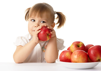 Image showing Cute child with apples