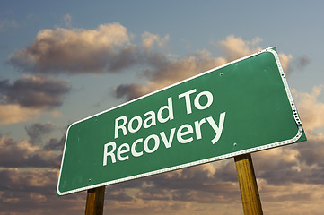 Image showing Road To Recovery Green Road Sign