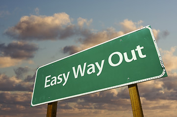 Image showing Easy Way Out Green Road Sign