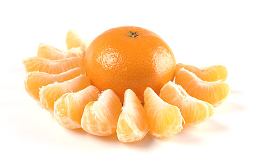 Image showing Fresh mandarin decorated with slices