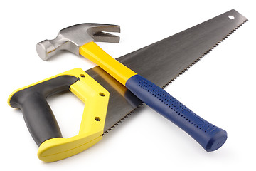 Image showing Hammer and hand-saw