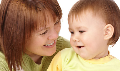 Image showing Happy mother looking at her child