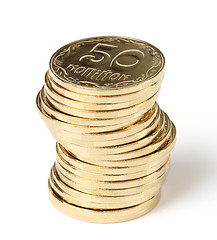 Image showing Stack of a golden coins
