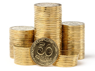 Image showing Closeup of a golden coins