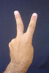 Image showing victory sign with the hand