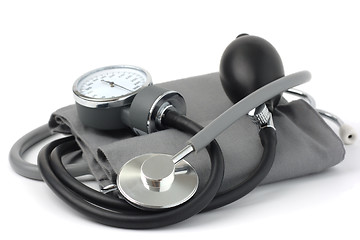 Image showing Sphygmomanometer with stethoscope