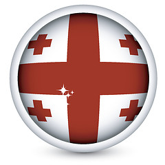 Image showing Georgian flag button