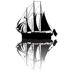 Image showing Sailing boat sketch