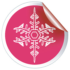 Image showing Red snowflake label