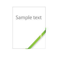 Image showing Green empty corner ribbon, ready for your text(sale,new, mail , 