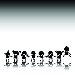 Image showing Silhouettes of styilized children 