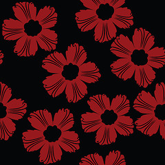 Image showing Red floral pattern