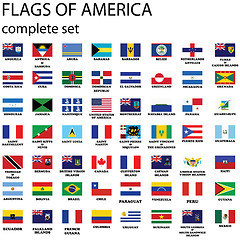 Image showing American continent flags