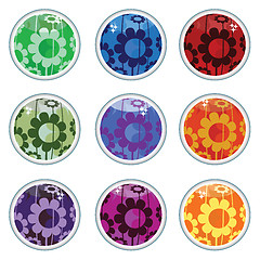 Image showing Glass floral buttons