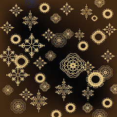 Image showing Golden snowflakes