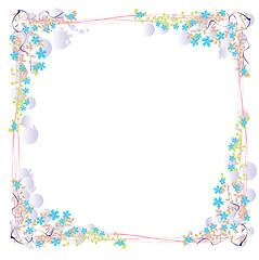 Image showing Vector floral with bubbles and vines