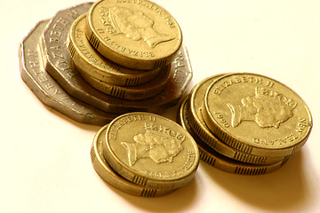 Image showing Series of coins stacked on top of each other