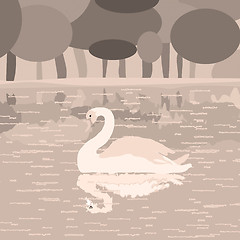 Image showing  swan on a lake