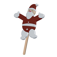 Image showing Santa chocolate on a stick