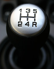 Image showing A manual shift car gear lever