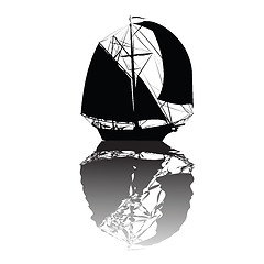 Image showing boat vector silhouette