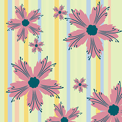 Image showing Seamless background with flowers