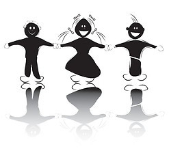 Image showing Happy kids silhouettes 