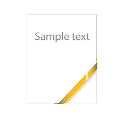 Image showing Yellow empty corner ribbon, ready for your text(sale,new, mail ,