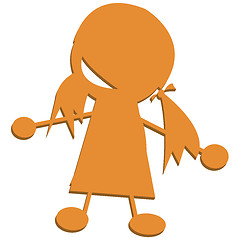 Image showing Little girl 3d silhouette